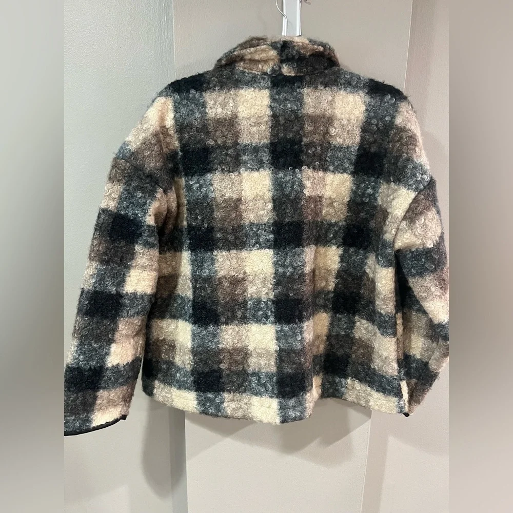 Knox Rose Oversized Fuzzy Shacket Blazer Sweater Size Large - Picture 3 of 9